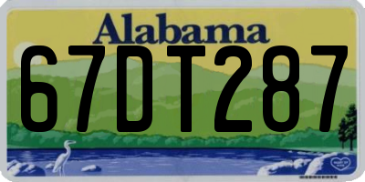 AL license plate 67DT287