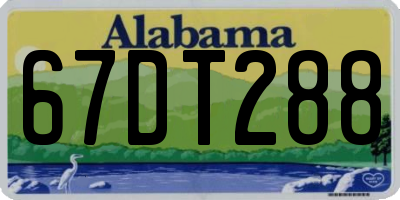 AL license plate 67DT288