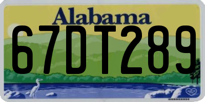 AL license plate 67DT289