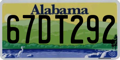 AL license plate 67DT292