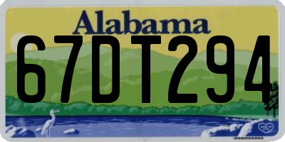 AL license plate 67DT294