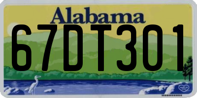 AL license plate 67DT301