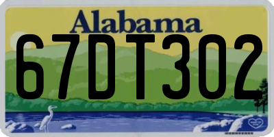 AL license plate 67DT302