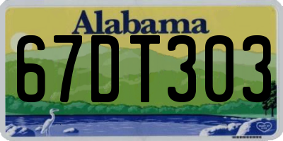 AL license plate 67DT303