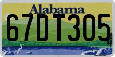 AL license plate 67DT305