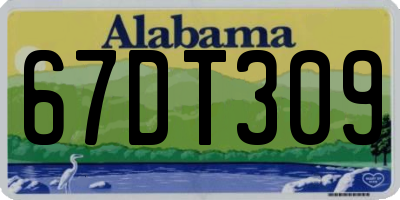 AL license plate 67DT309