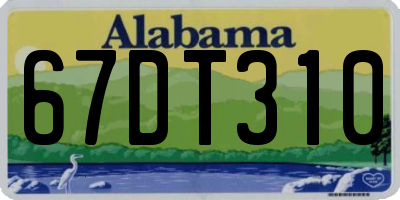 AL license plate 67DT310