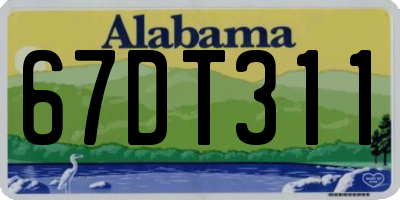 AL license plate 67DT311