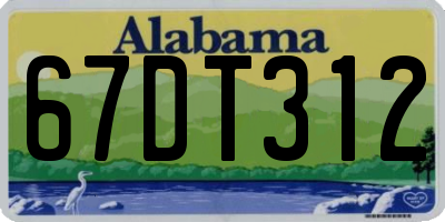 AL license plate 67DT312