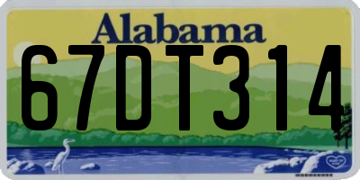 AL license plate 67DT314