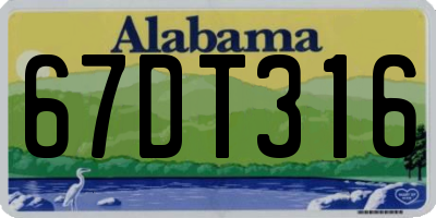 AL license plate 67DT316