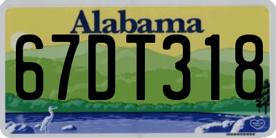 AL license plate 67DT318