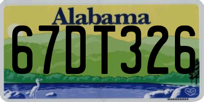 AL license plate 67DT326