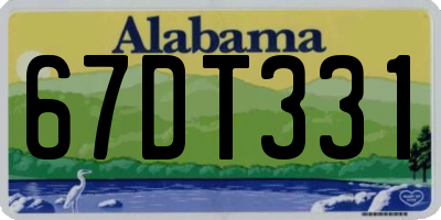 AL license plate 67DT331