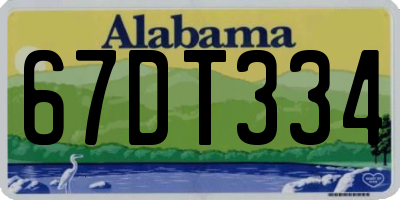 AL license plate 67DT334