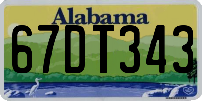 AL license plate 67DT343