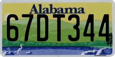 AL license plate 67DT344