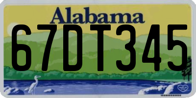 AL license plate 67DT345