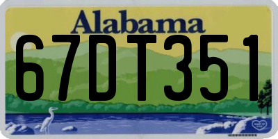 AL license plate 67DT351