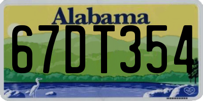 AL license plate 67DT354