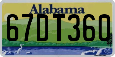 AL license plate 67DT360