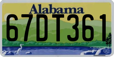 AL license plate 67DT361