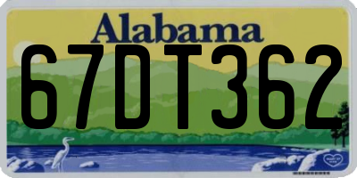 AL license plate 67DT362