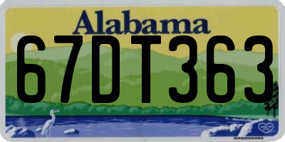 AL license plate 67DT363