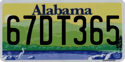 AL license plate 67DT365