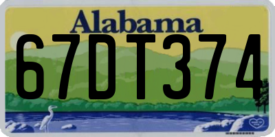 AL license plate 67DT374