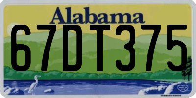 AL license plate 67DT375