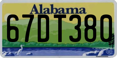 AL license plate 67DT380