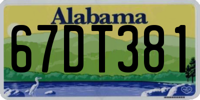 AL license plate 67DT381