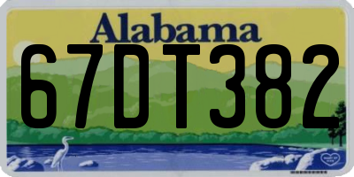 AL license plate 67DT382