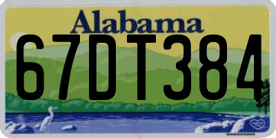 AL license plate 67DT384