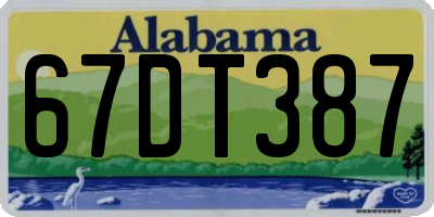 AL license plate 67DT387