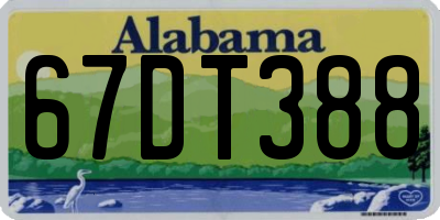 AL license plate 67DT388