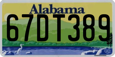 AL license plate 67DT389