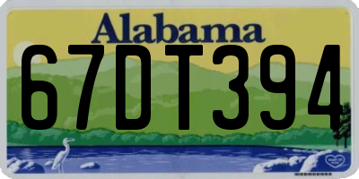 AL license plate 67DT394