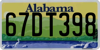 AL license plate 67DT398