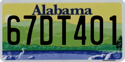 AL license plate 67DT401