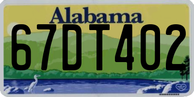 AL license plate 67DT402