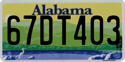 AL license plate 67DT403