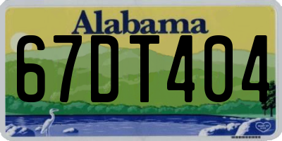 AL license plate 67DT404