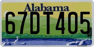 AL license plate 67DT405