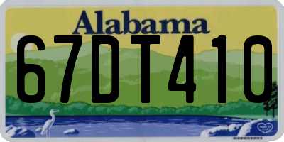 AL license plate 67DT410