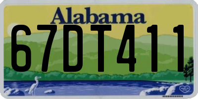 AL license plate 67DT411