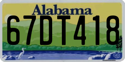 AL license plate 67DT418