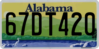 AL license plate 67DT420