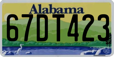 AL license plate 67DT423